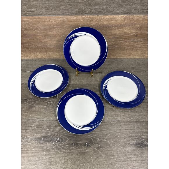 Block Spal Portugal cobalt pearl Jack Price Salad plates 8” ~set Of 4 - Picture 1 of 8